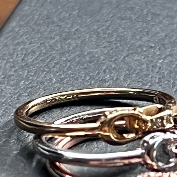 NEW‼️ COACH Signature interlock Pave Stackable 3 Ring Set - Picture 11 of 16